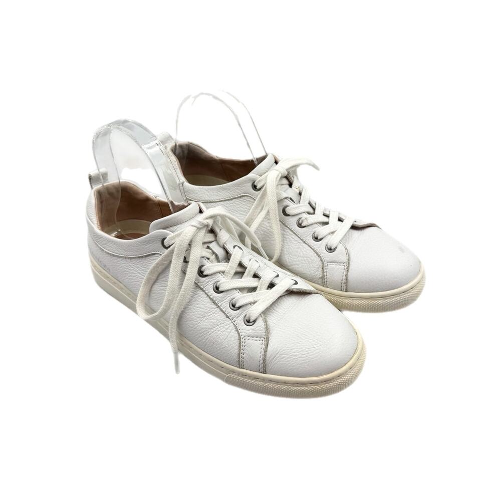 206 Collective Lemolo White Leather Low Top Casual Everyday Basic Chic Sneakers
